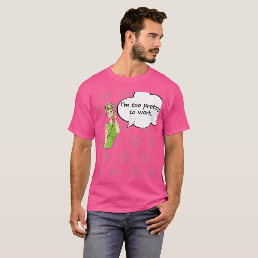 Womens Imoo Prettyo Work Funny Comic Styleshirt Wo Tシャツ (正面フル)