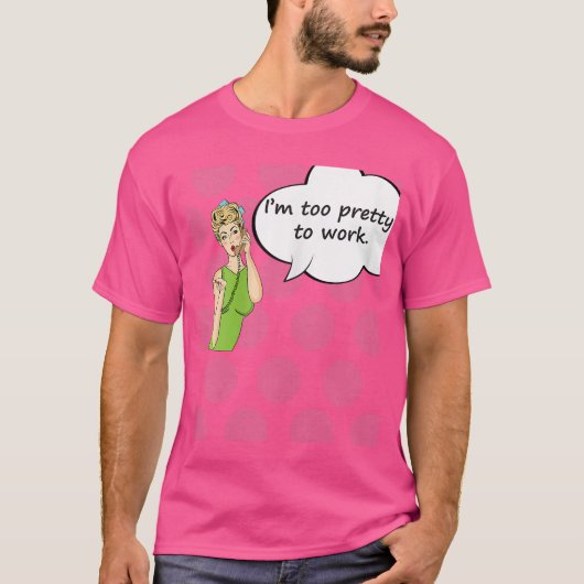 Womens Imoo Prettyo Work Funny Comic Styleshirt Wo Tシャツ (正面)