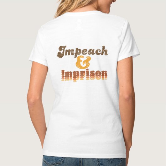 Women's Impeach & Imprison V-Neck T-Shirt Tシャツ (裏面)
