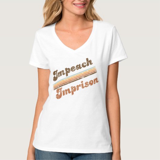 Women's Impeach | Imprison V-Neck T-Shirt Tシャツ (正面)