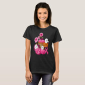 Womens In October We Wear Pink Ghosts & Pumpkins F Tシャツ (正面フル)