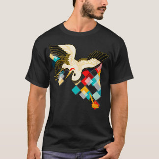 Womens Industrial & Asian Cranes Collage Art, Arti Tシャツ
