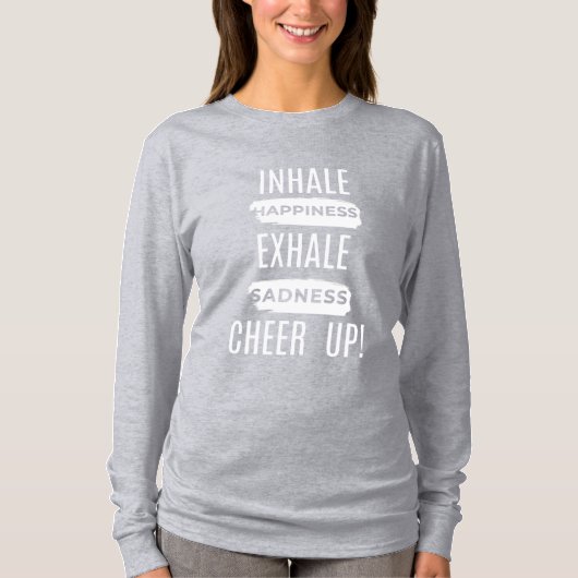 WOMEN'S INHALE AND EXHALE CHEER UP LONG SLEEVE TEE Tシャツ (正面)