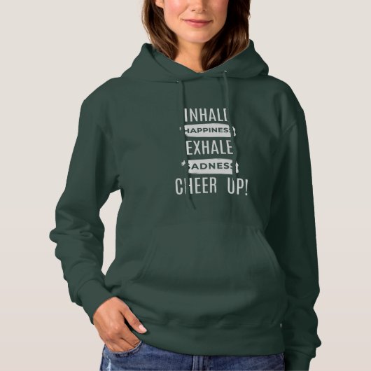 WOMEN'S INHALE AND EXHALE CHEER UP PULLOVER HOODIE パーカ (正面)