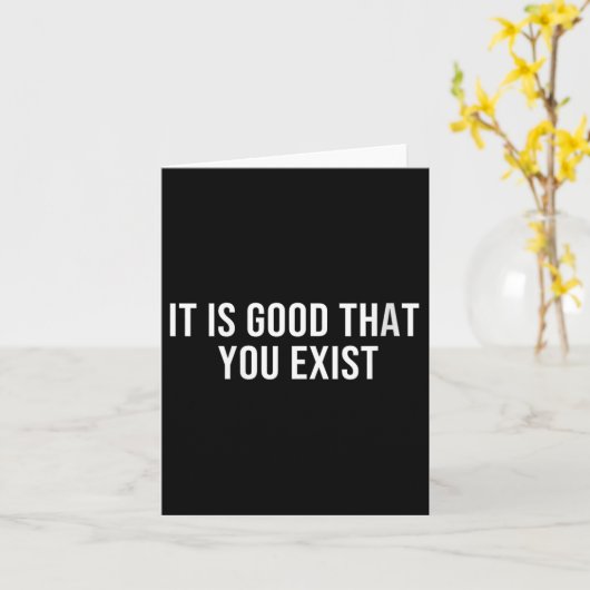 Womens It Is Good That You Exist V-neck  カード (黄色い花)
