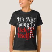 Womens It's Going To Lick Itself Funny Candy Cane  Tシャツ (正面)