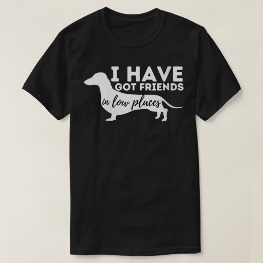 Womens I'Ve 得 Friends In Low Places Dachshund L Tシャツ (デザイン正面)