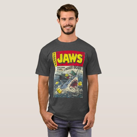 Womens Jaws Pulp Attack Comic Cover VNeck retro Tシャツ (正面フル)