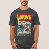 Womens Jaws Pulp Attack Comic Cover VNeck retro Tシャツ (正面)
