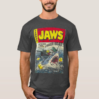 Womens Jaws Pulp Attack Comic Cover VNeck retro Tシャツ