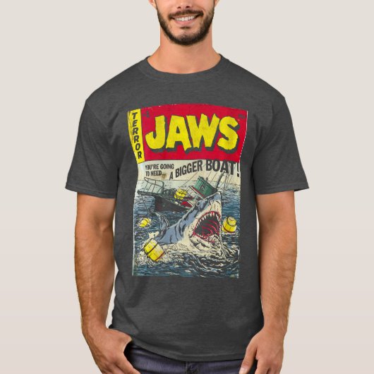 Womens Jaws Pulp Attack Comic Cover VNeck retro Tシャツ (正面)