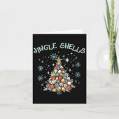 Womens Jingle Shells Christmas Tree Snowflakes Cel カード (正面)