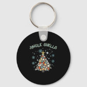 Womens Jingle Shells Christmas Tree Snowflakes Cel キーホルダー (正面)