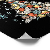 Womens Jingle Shells Christmas Tree Snowflakes Cel ポスター (角)
