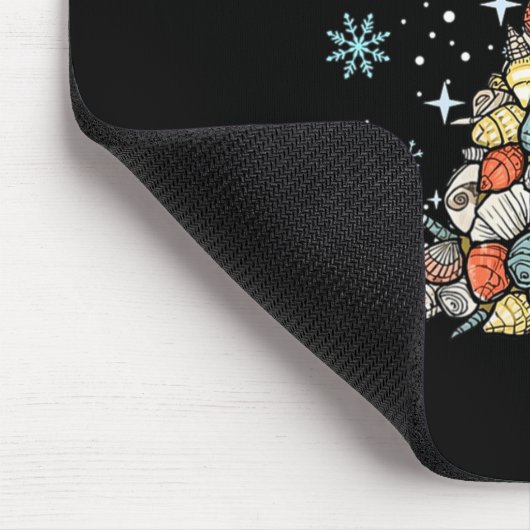 Womens Jingle Shells Christmas Tree Snowflakes Cel マウスパッド (コーナー)