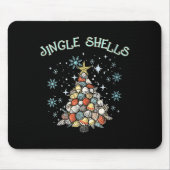 Womens Jingle Shells Christmas Tree Snowflakes Cel マウスパッド (正面)