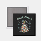 Womens Jingle Shells Christmas Tree Snowflakes Cel マグネット (正面/裏面)