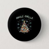 Womens Jingle Shells Christmas Tree Snowflakes Cel 缶バッジ (正面)