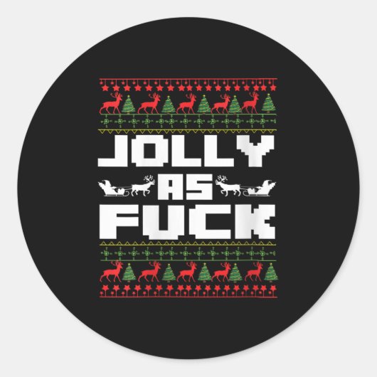 Womens Jolly As For Funny Christmas Raunchy Cuss W ラウンドシール (正面)