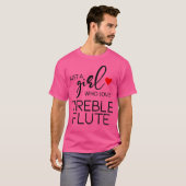 Womens Just a Girl Love To Treble Flute – 音楽 Tシャツ (正面フル)