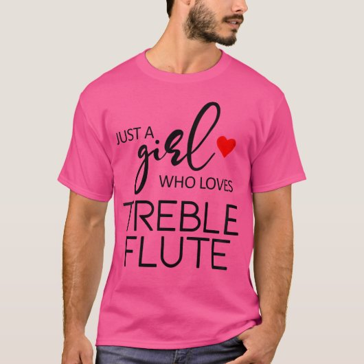 Womens Just a Girl Love To Treble Flute – 音楽 Tシャツ (正面)