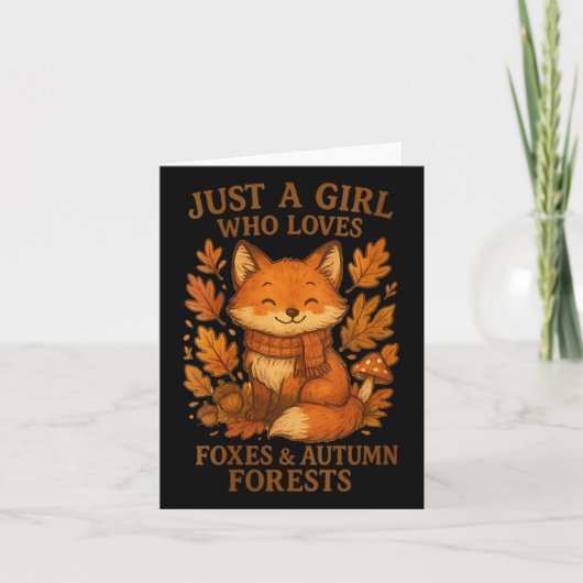 Womens Just A Girl Who Loves Foxes Autumn Forests  カード (正面)