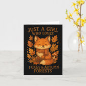 Womens Just A Girl Who Loves Foxes Autumn Forests  カード (黄色い花)