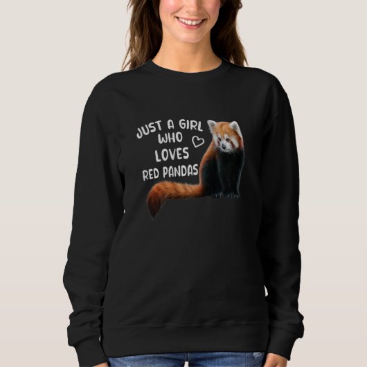 Womens Just A Girl Who Loves Red Pandas Red Panda スウェットシャツ (正面)