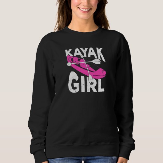 Womens Kayaking Design for a Kayak Girl Premium スウェットシャツ (正面)
