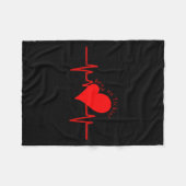 Womens Keep On Tickin! Ekg Heartbeat Cow Valve Hea フリースブランケット (正面(横))