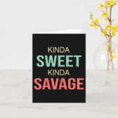 Womens Kinda Sweet Kinda Savage - Motivational Slo カード (黄色い花)