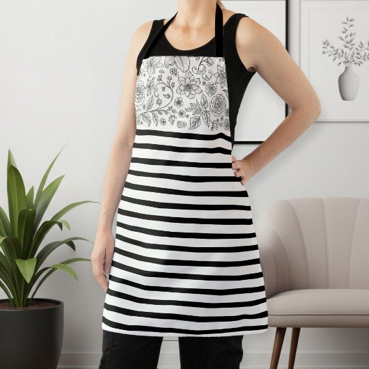 Women's Kitchen Apron with Stylish Pattern  エプロン