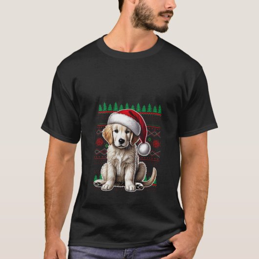 Womens Labrador Retriever Christmas Ugly Sweater F Tシャツ (正面)