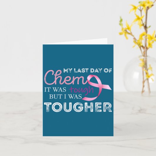 Womens Last Day Of Chemo It Was Tough Cancer Aware カード (黄色い花)