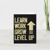 Womens Learn Work Grow Level Up Growth Success Vin カード (正面)