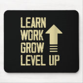 Womens Learn Work Grow Level Up Growth Success Vin マウスパッド (正面)