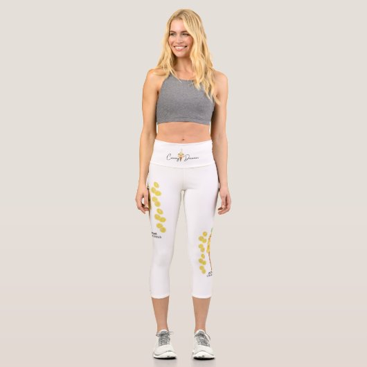 Womens LEGGINGS with Lemons カプリレギンス (正面)