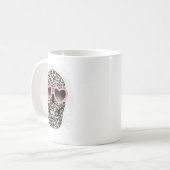 Womens Leopard Gothic Skull Cool Skeleton Cheetah コーヒーマグカップ (正面左)