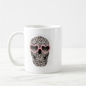 Womens Leopard Gothic Skull Cool Skeleton Cheetah コーヒーマグカップ (左)