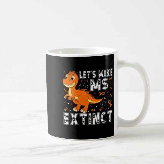 Womens Let’s Make Ms Extinct Dinosaur Awareness V- コーヒーマグカップ (右)