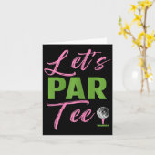 Womens Let's Par Funny Golf Golfer Girl Women Golf カード (黄色い花)