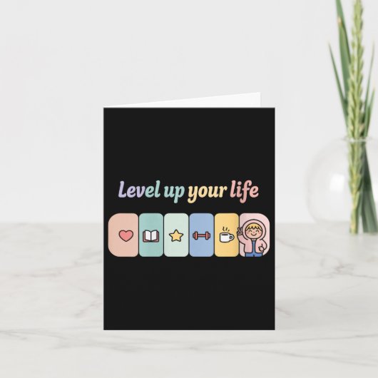 Womens Level Up Your Life Progress Bar Gamer Motiv カード (正面)