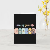 Womens Level Up Your Life Progress Bar Gamer Motiv カード (黄色い花)