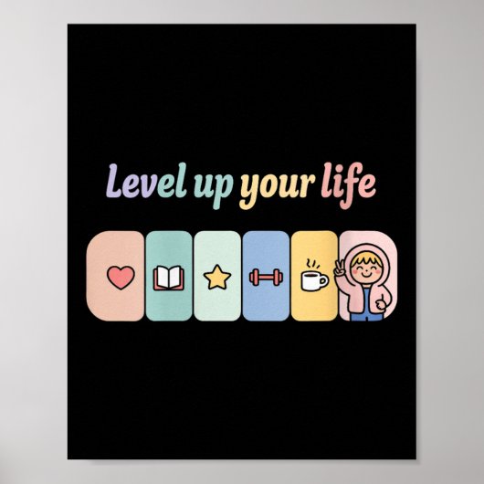 Womens Level Up Your Life Progress Bar Gamer Motiv ポスター (正面)