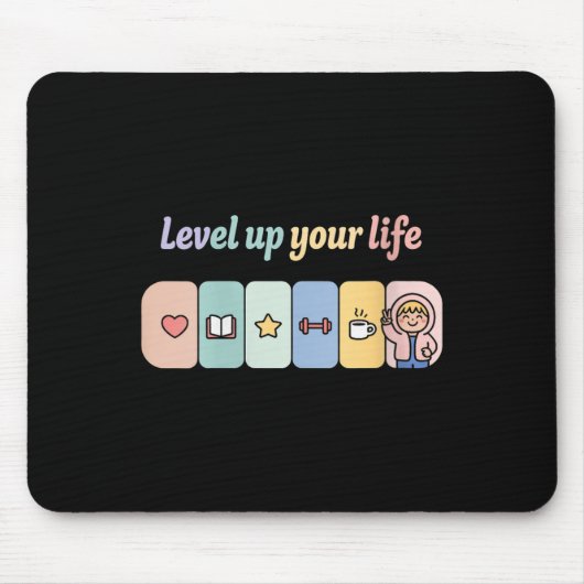 Womens Level Up Your Life Progress Bar Gamer Motiv マウスパッド (正面)