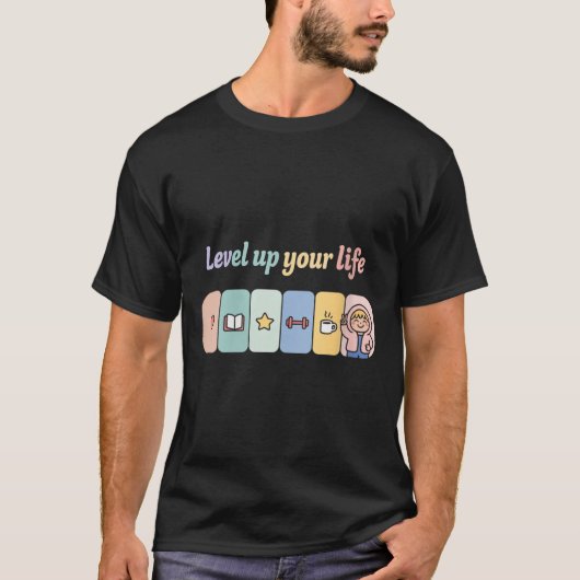 Womens Level Up Your Life Progress Bar Gamer Motiv Tシャツ (正面)