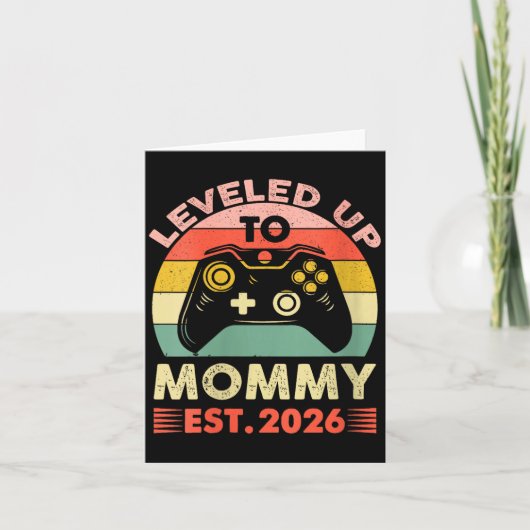 Womens Leveling Up To Mommy 2026 First Time Mom 20 カード (正面)