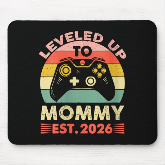 Womens Leveling Up To Mommy 2026 First Time Mom 20 マウスパッド (正面)