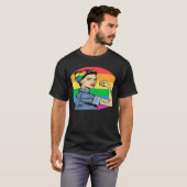 Womens LGBT Gay Lesbian Pride Feminist Rainbow Fla Tシャツ (正面フル)