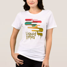 Women's "Liquid Times" 抽象的な溶けるグラフィックTシャツ